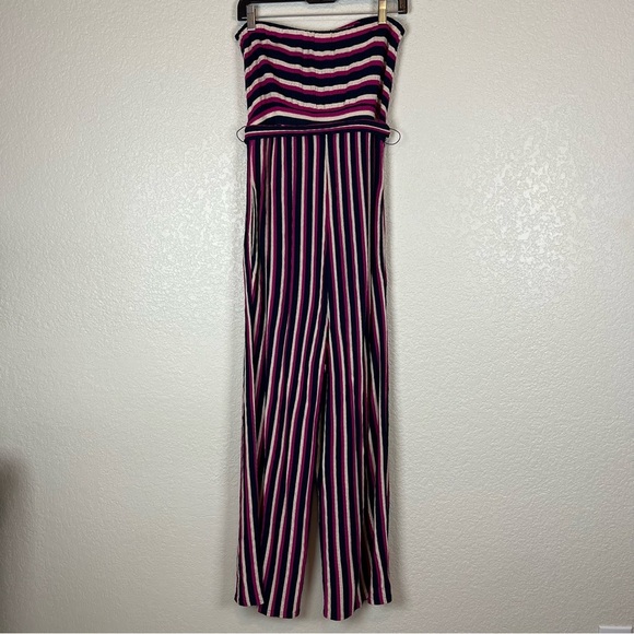 Anthropologie Maeve Daydream Striped Strapless Wide Leg Jumpsuit Size Medium - Picture 6 of 12